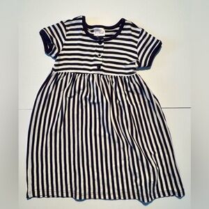 Hanna Andersson Navy and White Striped Casual Dress